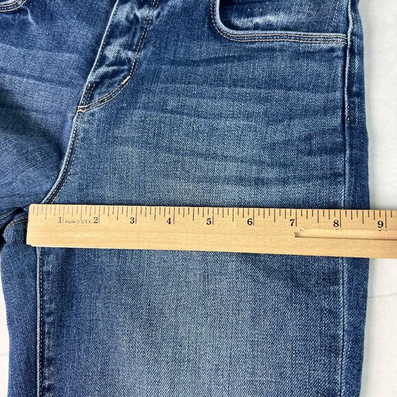 L'agence Jean Women 26x31* Ruth Straight Blue Faded Raw Hem Stretch Denim Tag 25 - Picture 14 of 16